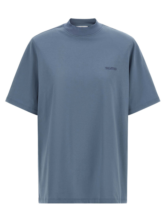Mock-Neck T-Shirt Blue