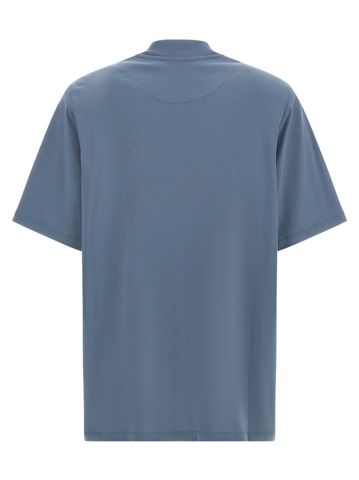 The Attico Mock-Neck T-shirt - Blue | 139d40d935ff88ffbe89b0ee1133553c0705a27d