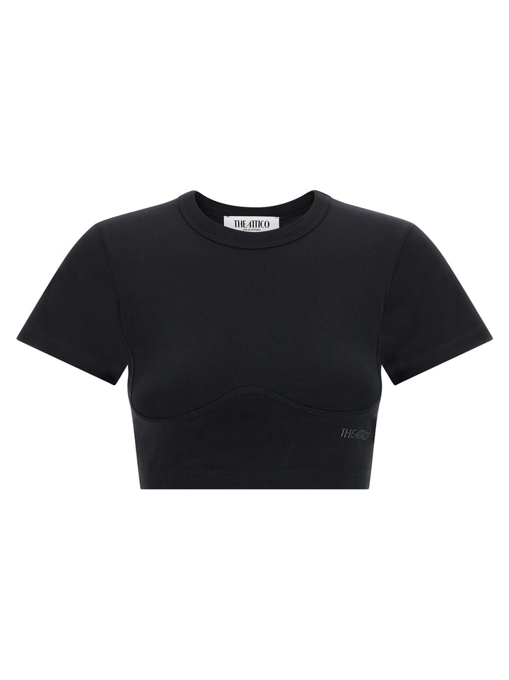 The Attico Bustier Crop T-shirt - Black | 190fa37b6b0e6f5581c1fb1d6ff60c7e03f53936
