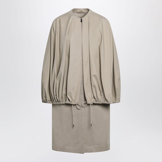 Beige Cotton Cape Coat
