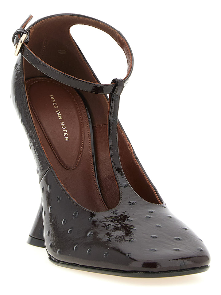 Dries Van Noten  Sculptural Heel Pumps Wedges - Bordeaux | 431ae833f50cddd8d6240a232dcb567ae75410bf