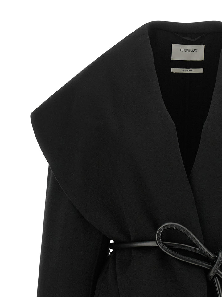 Sportmax Spxuguale Coats and Trench Coats - Black | 06a81e966bded0d2428f2850439d482027e8aaa3
