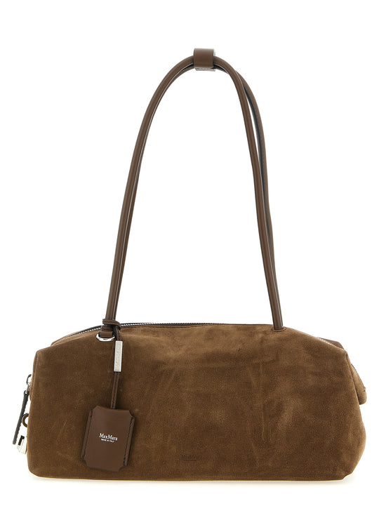 Suede Top Case Shoulder Bags Brown