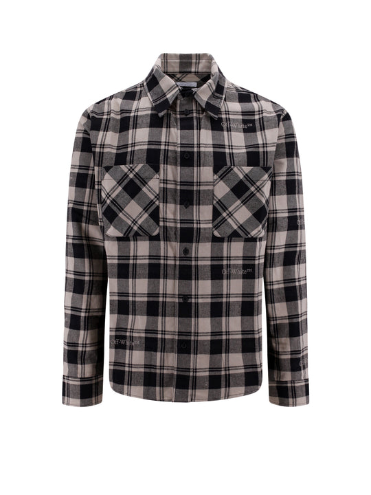 Cotton Shirt With Check Motif