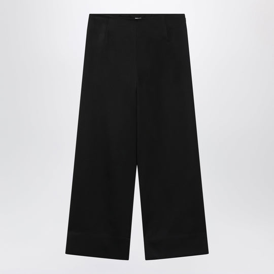 Fluid Satin Trousers In Black Viscose
