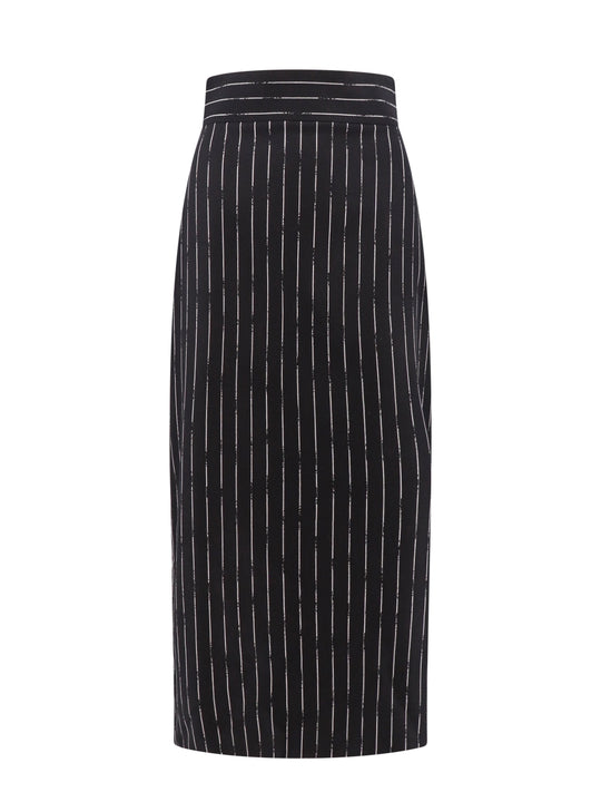 Wool Skirt With Striped Motif