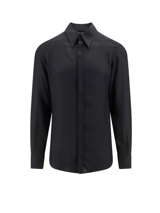 Silk Shirt With All-Over Monogram