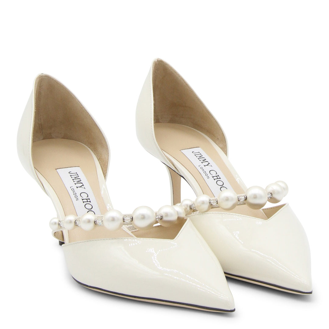 Jimmy Choo With Heel - LATTE/WHITE | b6699c47d7fe245fd2105a1008e22c59dcd7d564