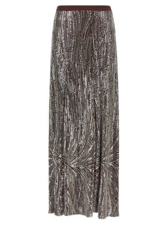 Sequin And Pearl Skirt Skirts Brown