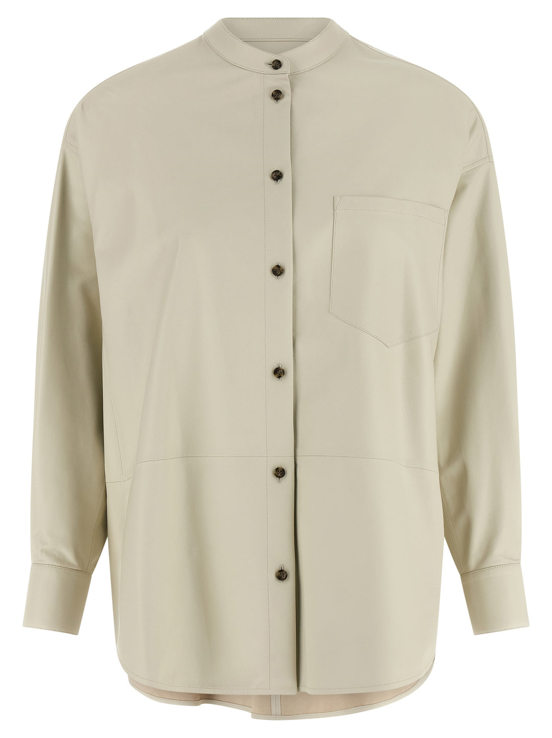 Yves Salomon Leather Shirt Shirt and Blouse - White | 476553a79fbf5a50b3e84459e2f538fe4b494f9a