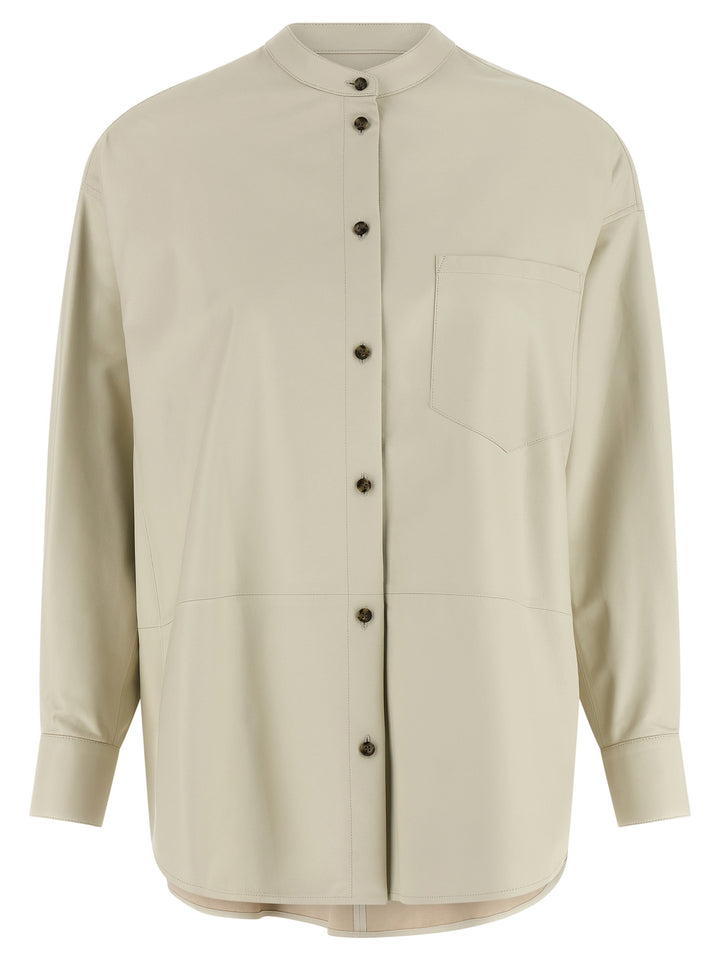 Yves Salomon Leather Shirt Shirt and Blouse - White | 476553a79fbf5a50b3e84459e2f538fe4b494f9a
