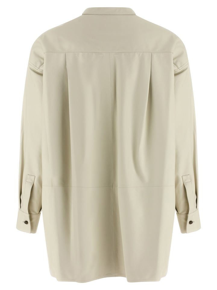 Yves Salomon Leather Shirt Shirt and Blouse - White | df034552c3187b5e9a4ac5a947701d6069fac2cc