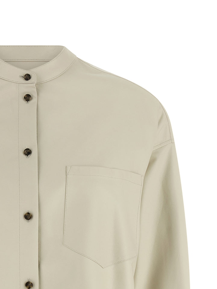 Yves Salomon Leather Shirt Shirt and Blouse - White | 8691d1f2c78e822a081f4d0fff269675042d9523