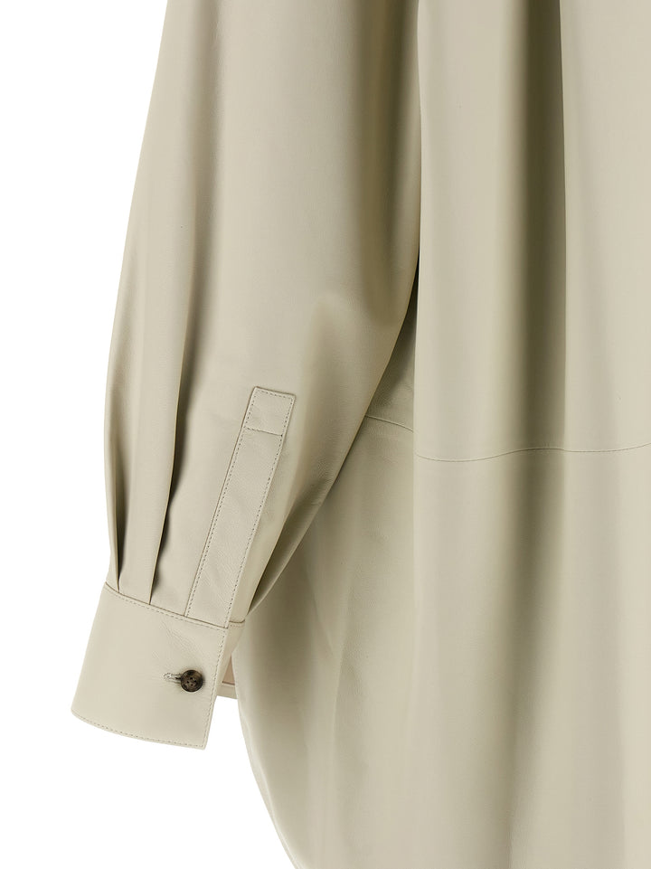 Yves Salomon Leather Shirt Shirt and Blouse - White | 5dc9b4a44cd7e57a8a425885f024809327784a6e
