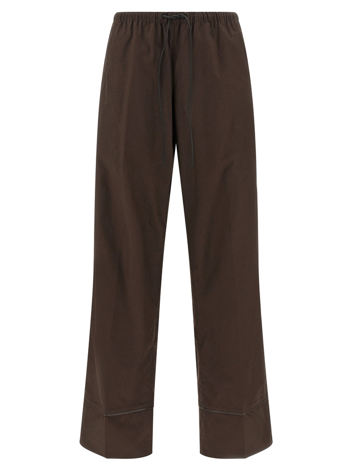 Yves Salomon Leather Insert Pants - Brown | d47e7ee95ff15da5aa4a54bd781e0b91790f824f