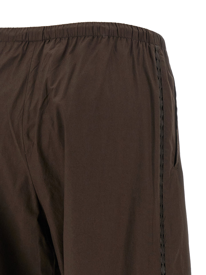 Yves Salomon Leather Insert Pants - Brown | 8eafaafa69cbe3bd7f64afcc4c000b85c5146765