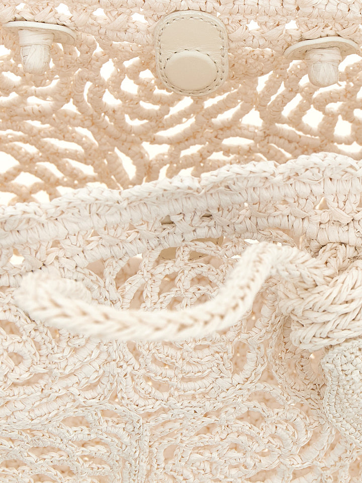 Jacquemus Le Petit Turismo Crochet Hand Bags - White | 5fca1763ef18f89d25a94f45494886a77c68dfa5