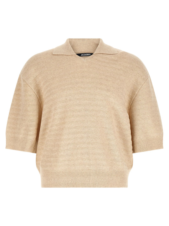 Le Maille Chevron Polo Beige