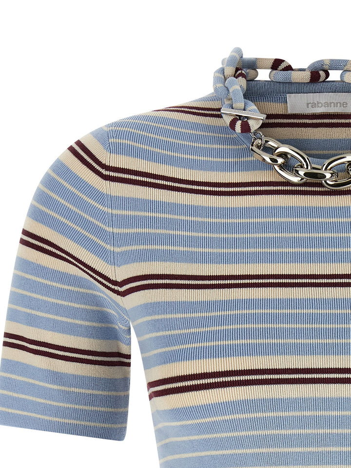 Paco Rabanne Chain T-shirt - Light Blue | 5476ed09546cb6683f0858f21848d4abe9ce1988