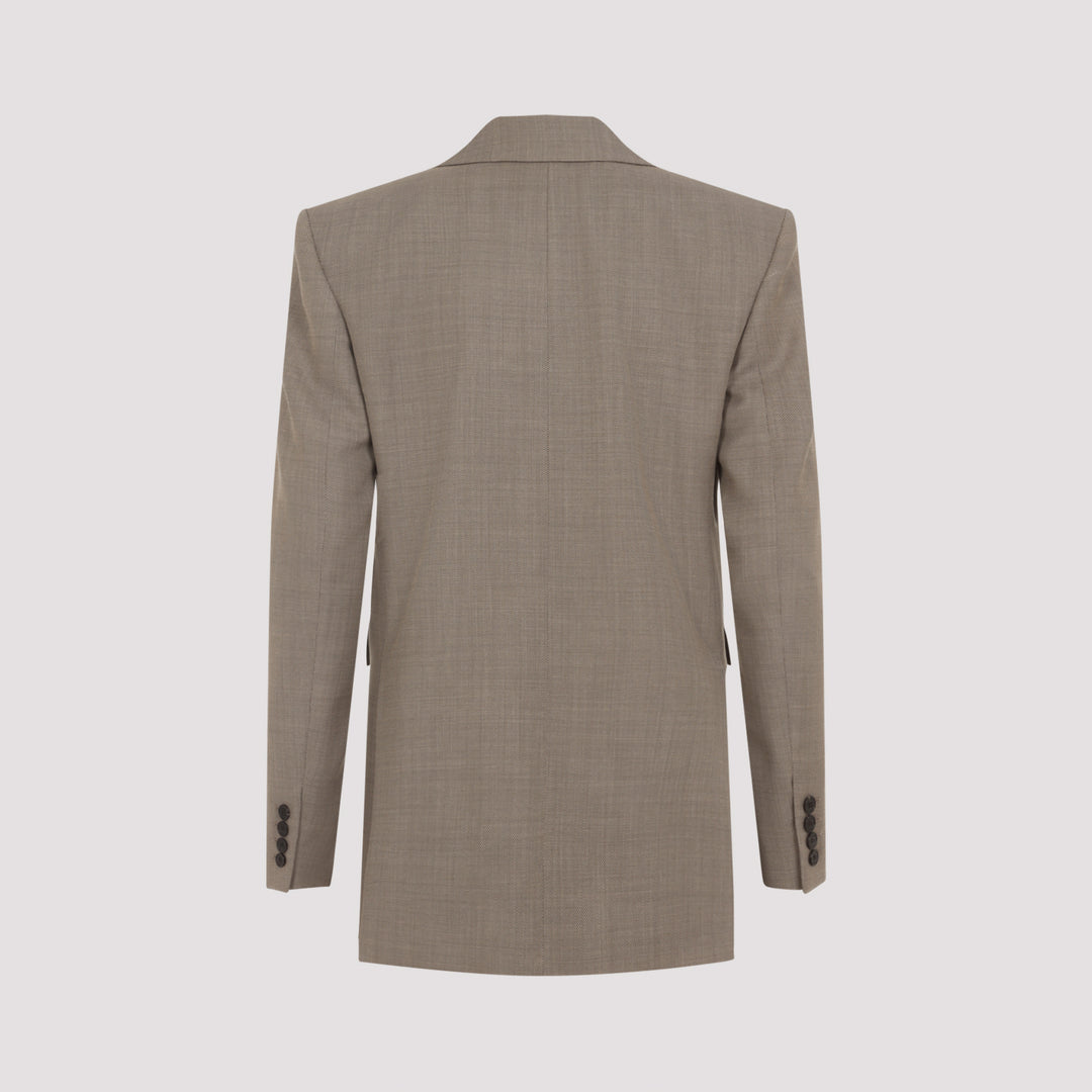 Saint Laurent Blazer - Nude & Neutrals | 3f63978cc3ff21b159f1a67d6db52e9a6448504c