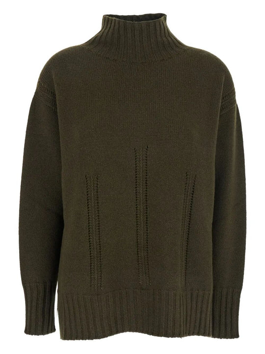 Long-Sleeved Mock Neck Cashmere Sweater
