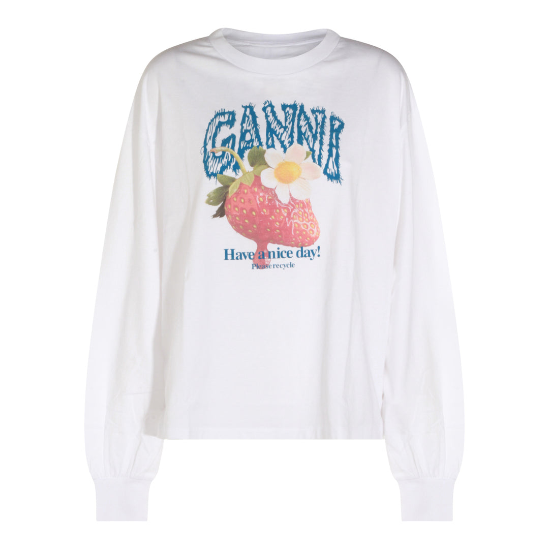 Ganni Sweaters - Bright White | 4d1e348e1b56c43cd4a3a01a71ecf25c633590b7