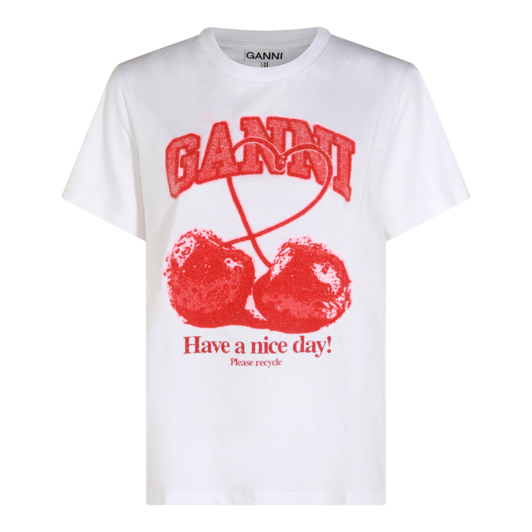 Ganni T-shirts and Polos - Bright White | 06d2881a4afd05dfa5a3a80ec5b0c93926273eee