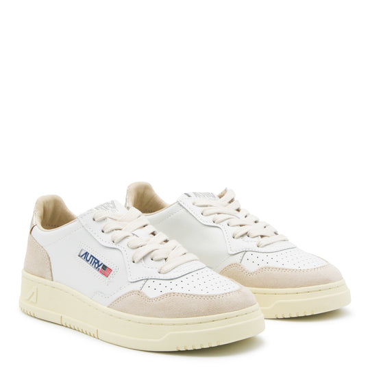 Sneakers Leat/Suede White/Gold