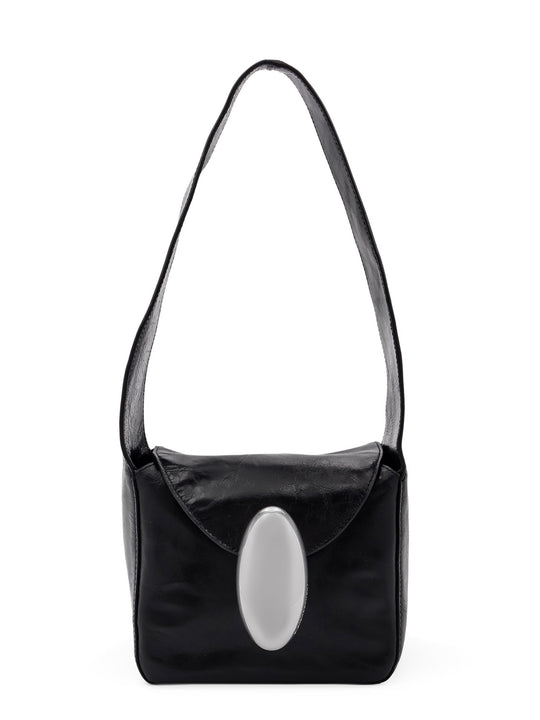 Leather Shoulder Bag With Metal Detail
