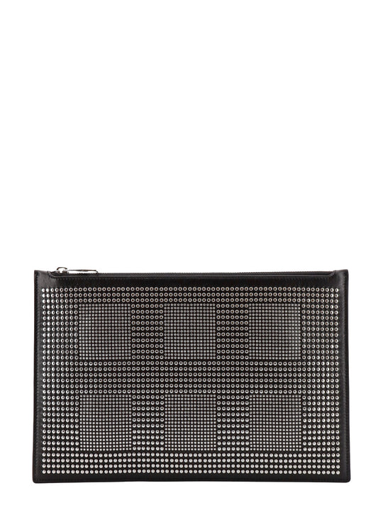 Leather Clutch With Metal Studs