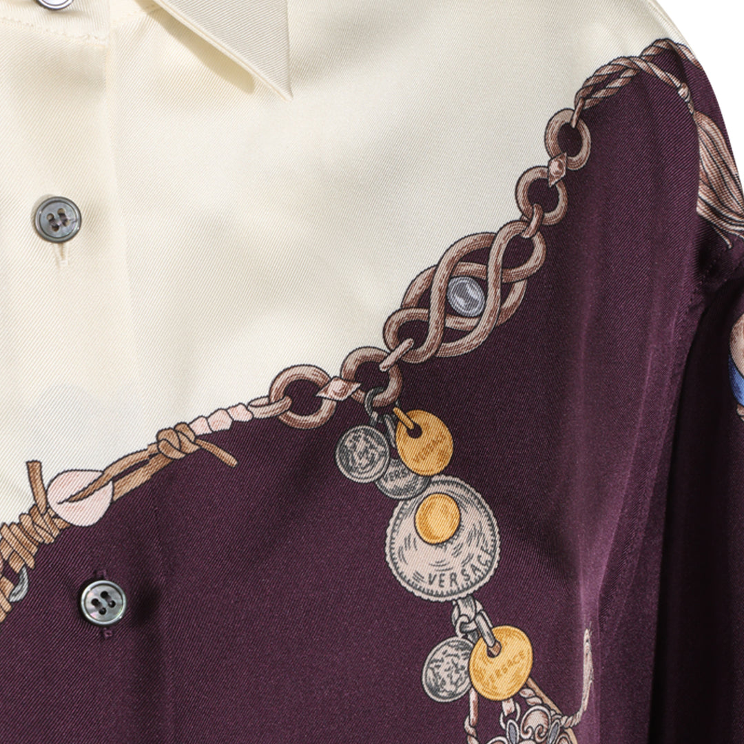 Versace Shirts - BURGUNDY/WHITE/GOLD | 0a83d88842484f2cf2cf22f67a7851897eae001d