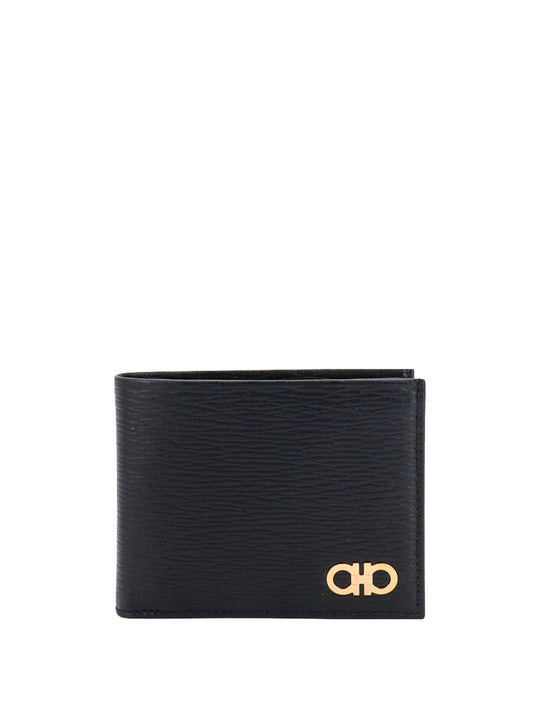 Leather Wallet With Iconic Gancini Detail