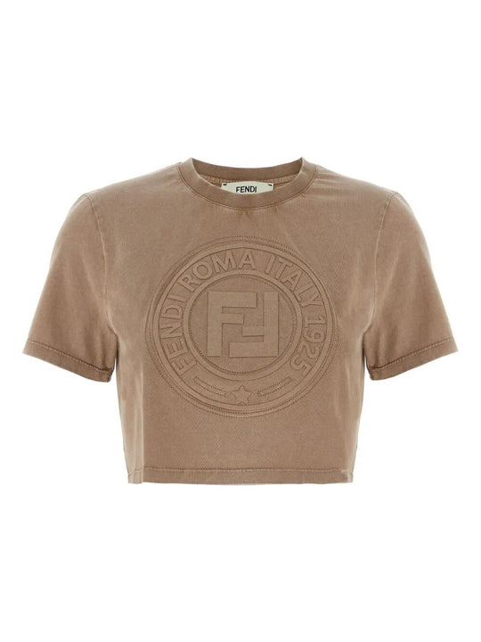3d Fendi Roma Cropped T-Shirt
