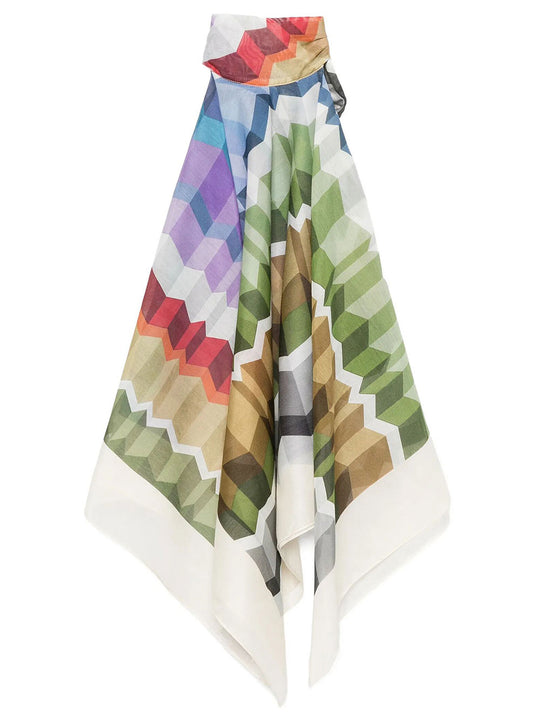 Geometric-Print Halterneck Top