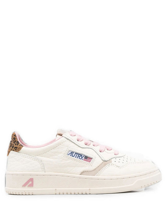 Medalist Low Sneakers In White And Leopard Print
