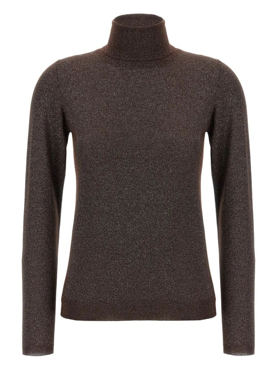 Sparkling Cashmere And Silk Lightweight Turtleneck Sweater