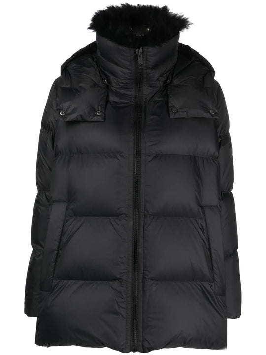 A Line Iconic Hooded Down Jacket With Detachable Lambswool Trim