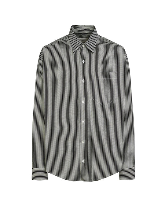 Cotton Shirt With Striped Motif
