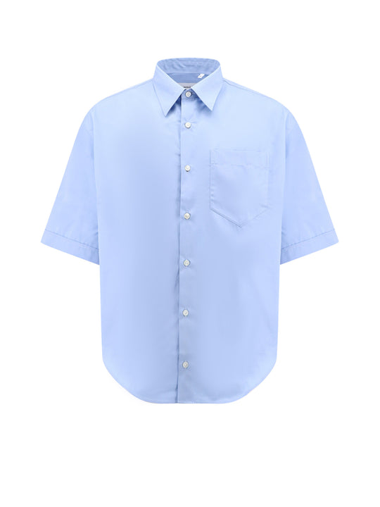 Cotton Shirt With Logo Iconic Embroidery