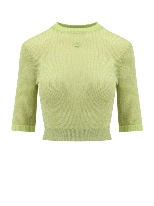 Lurex Top With Gg Frontal Logo