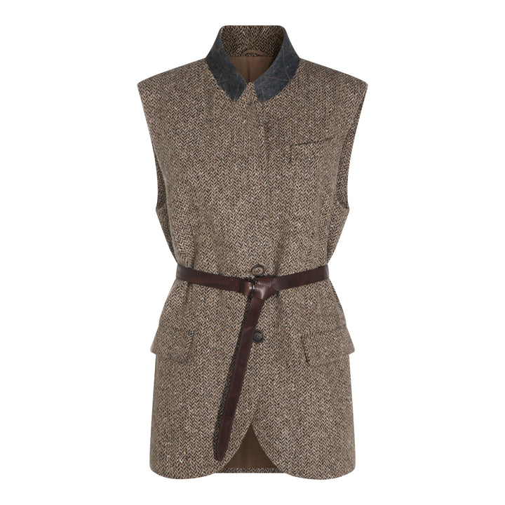Brunello Cucinelli Jackets - CAMEL/NERO | 01373c989816fcd946e1b61c3139ca18d8796719