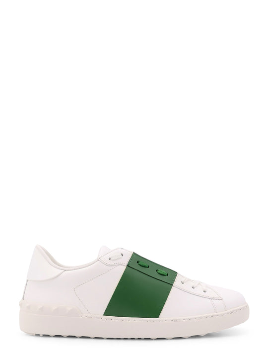 Open Leather Sneakers With Iconic Contrasting Band