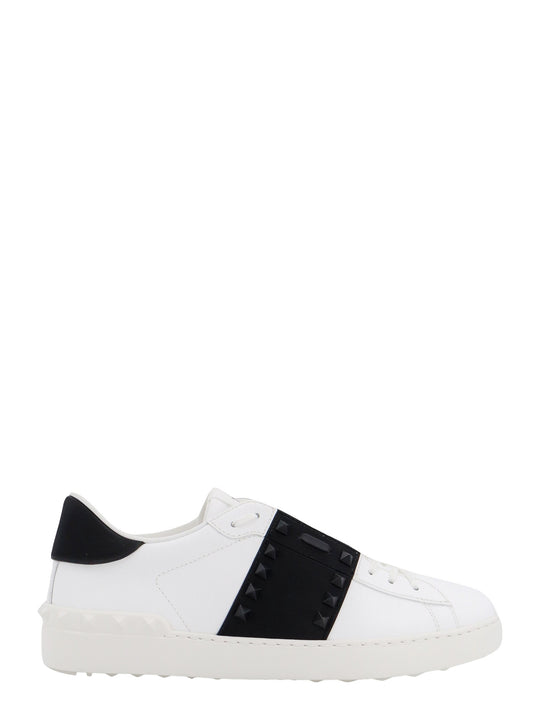 Leather Sneakers With Contrasting Band