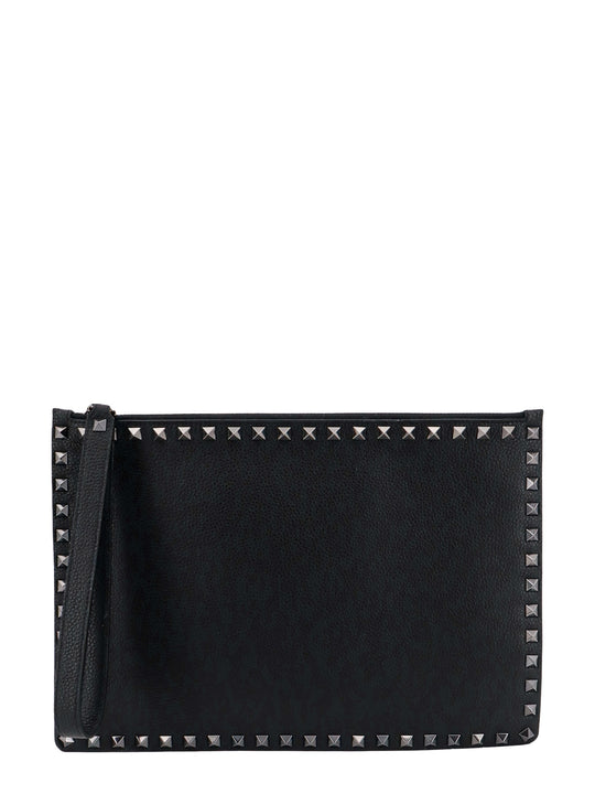 Leather Clutch With Iconic Studs