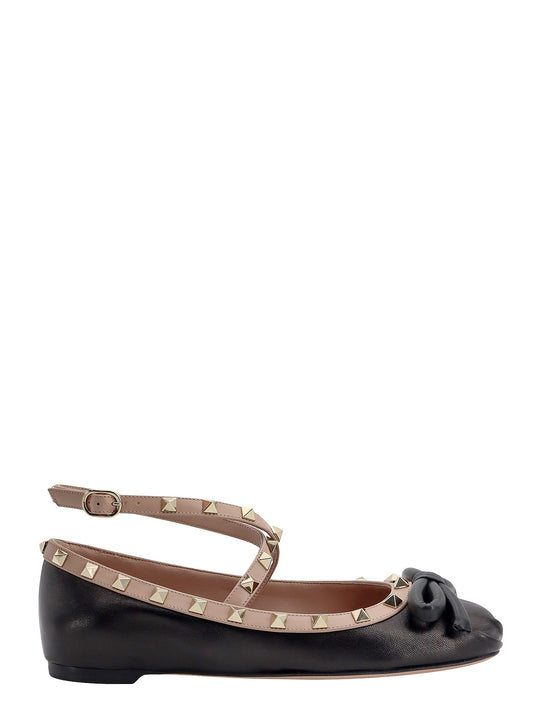 Rockstud Leather Ballerinas