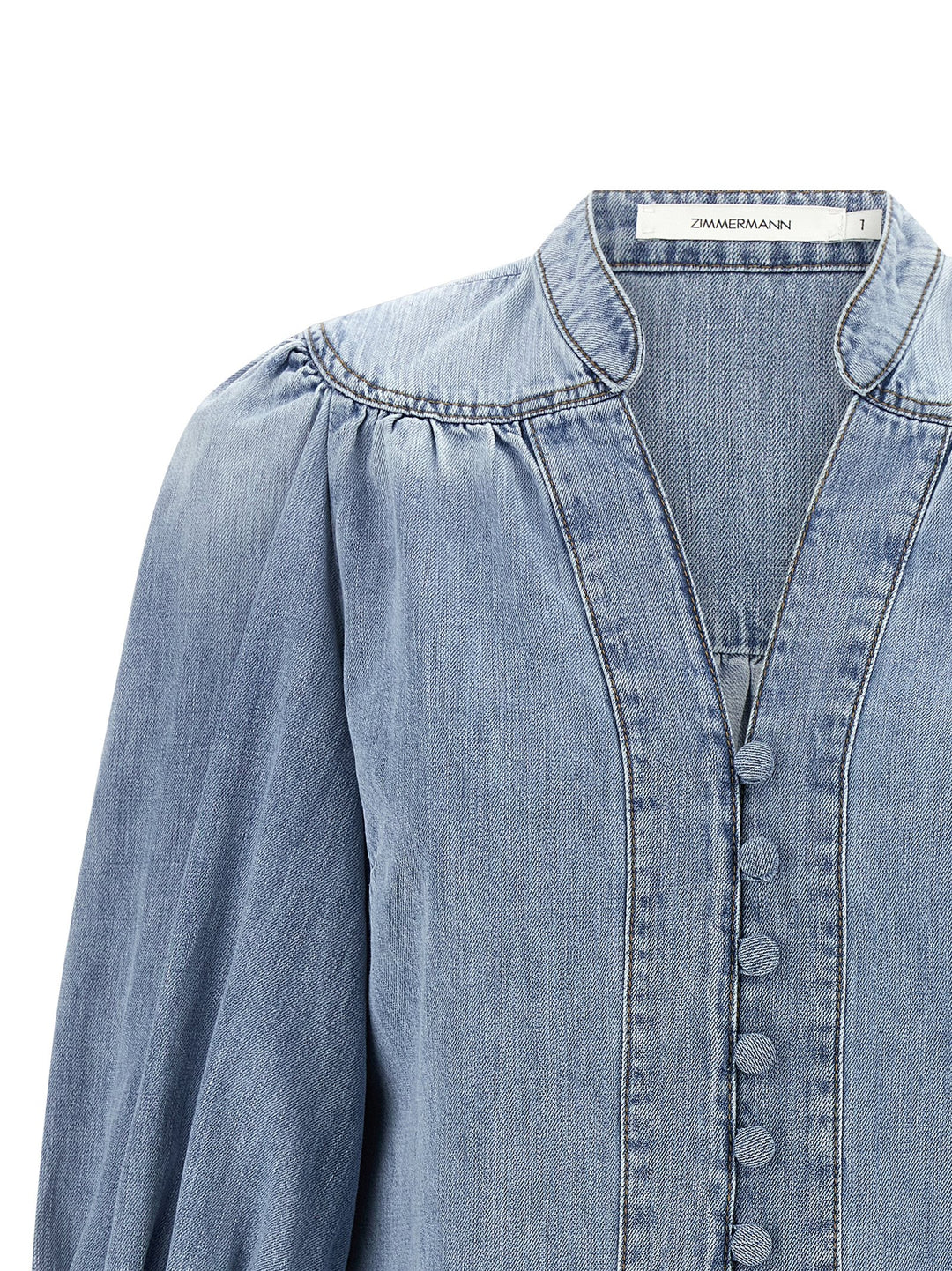 Zimmermann Lucky Shirt and Blouse - Light Blue | 34f7eb8a48f92da98c0716aaf2c3c1a852e91414