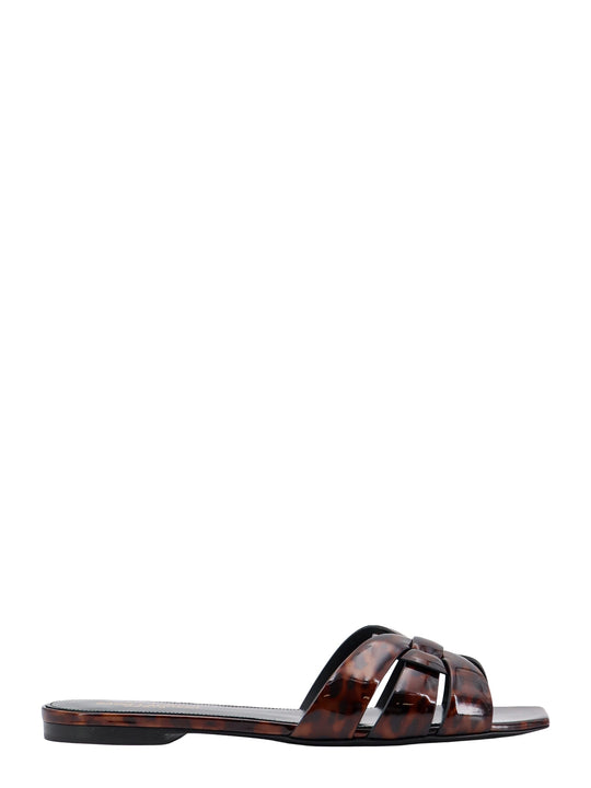 Leather Sandals With Croco Print