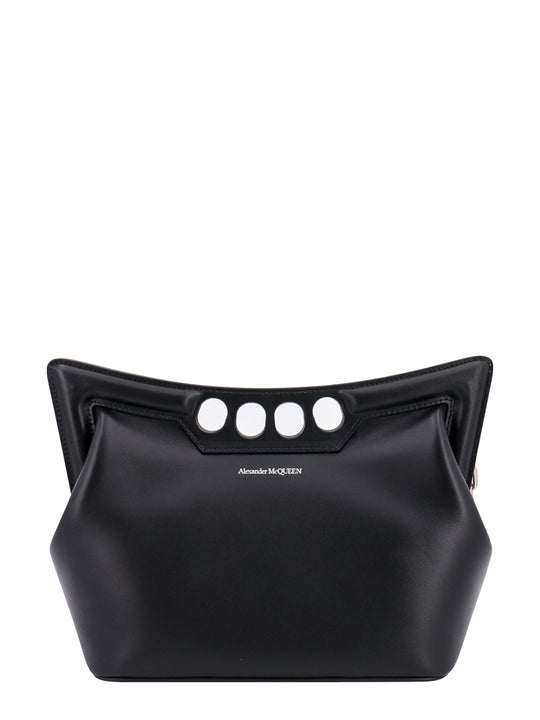 Leather Shoulder Bag With Logo Print