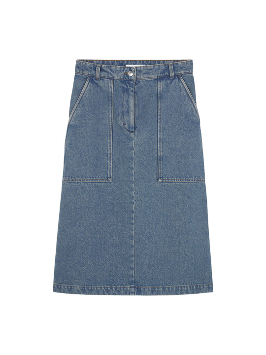 Cotton Cargo Skirt With Back Logo Patch