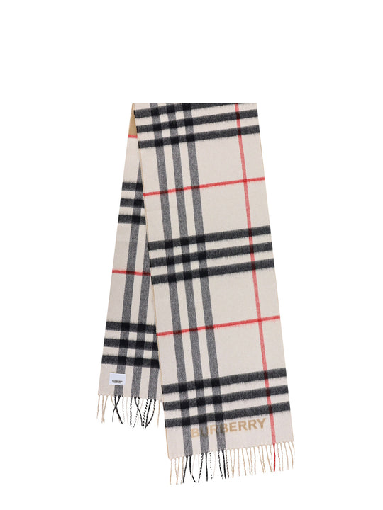 Cashmere Scarf With Check Motif